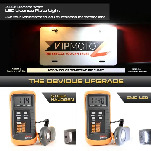 Vista 3 de VIPMOTOZ Luz LED completa para placa de matrícula para Toyota Tacoma 2005-2015 y camioneta Tundra 2000-2013, blanco diamante 6000K, reemplazo de 2