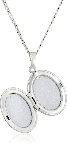 Vista 2 de Amazon Essentials Collar con medallón ovalado pulido de plata esterlina