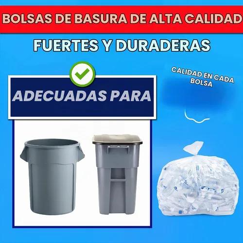 Vista 2 de Bolsas de basura resistentes de 45 galones, enormes 100 bolsas con lazos, bolsas de basura transparentes extragrandes para reciclaje. Bolsas