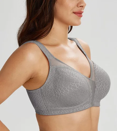 Vista 4 de Lemorosy Brasier reductor sin aros sin relleno para mujer, talla grande, cobertura completa, comodidad y doble soporte