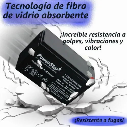 Vista 9 de PowerStar - Paquete de 2 baterías de repuesto de plomo ácido selladas de 12 V 9Ah SLA