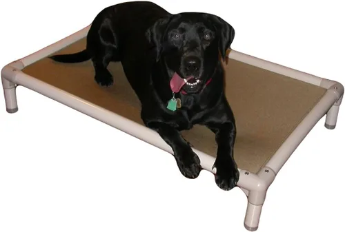 Vista 84 de Kuranda Cama elevada para mascotas a prueba de masticación - PVC almendra - 25" x 18" - Cordura Nylon - Borgoña