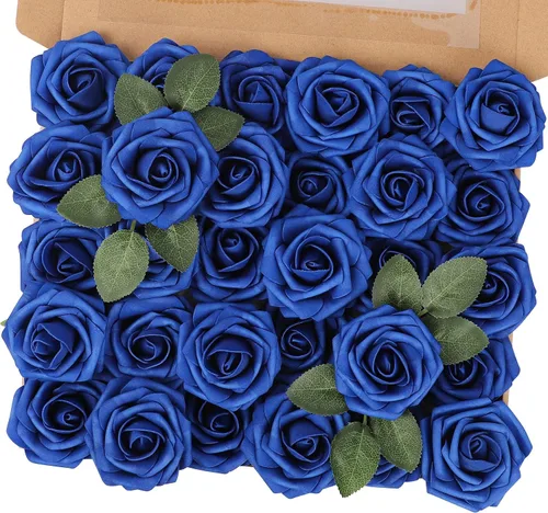 Vista 42 de MACTING 30 PCS Flores Artificiales Rosas Negras y Blancas Flores Falsas con Tallo Rosas de Espuma de Tacto Real para Boda Bola de Besos Ramillete