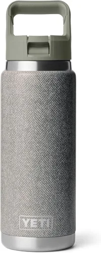 Vista 19 de YETI Rambler Botella de 26 onzas, aislada al vacío, de acero inoxidable, con tapa de popote a juego Rojo rescate