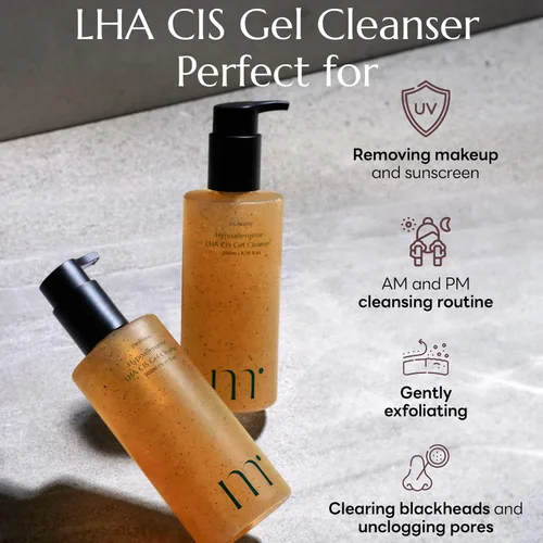 Vista 7 de molvany LHA CIS Gel Cleanser – Lavado facial coreano de pH bajo para el cuidado de la piel para encogimiento de poros, hidratación facial