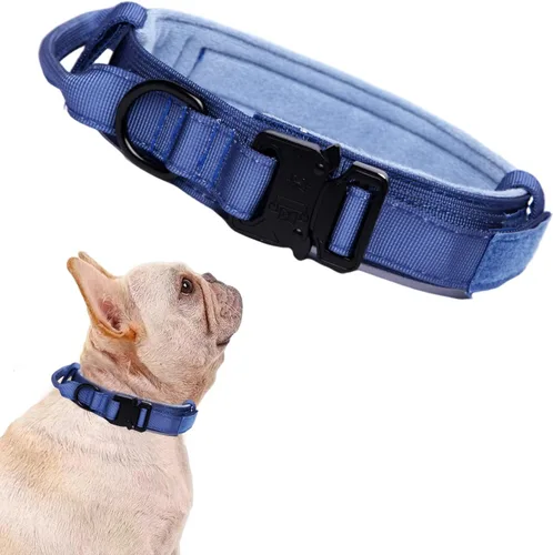 Vista 41 de Collar táctico para perro, ajustable, militar, de nailon, con asa de control y hebilla de metal resistente para perros medianos y grandes (negro, S)