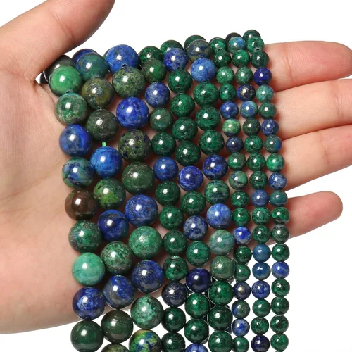 Vista 27 de 60 piezas de cuentas de piedra natural de 15⁄64 pulgadas (6 mm) con cuentas de amazonita de cristal, piedras preciosas para hacer joyería, pulseras