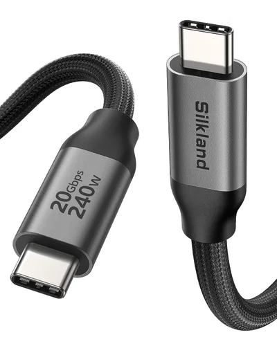 Vista 11 de Silkland Cable USB 4 de 40 Gbps para Thunderbolt 4 de 4 pies, 240 W PD3.1