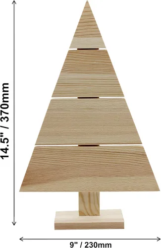 Vista 3 de Creative Hobbies Árbol de Navidad de palé de madera de pie, 14.5 x 9.5 pulgadas, decoración rústica de granja, proyecto de manualidades, paquete de 2