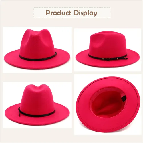 Vista 36 de Lisianthus - Sombrero con cinta con hebilla de ajuste, para mujer, modelo Fedora
