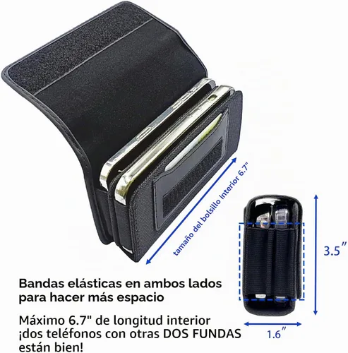 Vista 4 de Funda de teléfono doble para dos teléfonos, soporte para dos teléfonos, una funda de doble capa con clip para cinturón para iPhone 16 15 14 Pro Max
