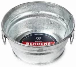 Vista 3 de Behrens 101LFT 1 Qt. Tina Baja Plana de Acero Galvanizado en Caliente, Plateado