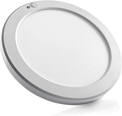Vista 2 de Leviton Downlight LED con sensor de movimiento, redondo de 8", blanco, 9866-B0W