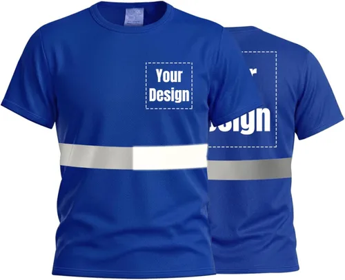 Vista 12 de Camisetas reflectantes de seguridad de alta visibilidad personalizan su logotipo