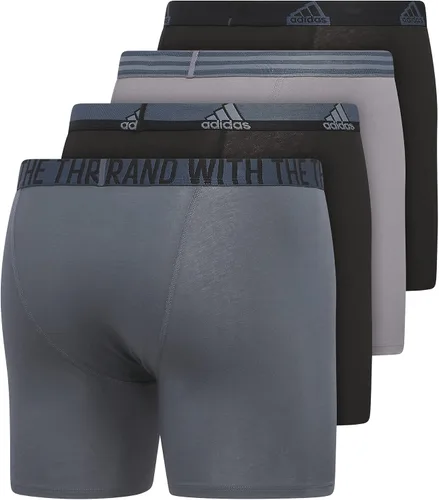 Vista 5 de adidas Men's Stretch Cotton Boxer Brief Underwear (4-Pack)