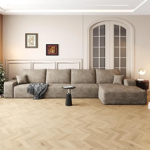 Vista 54 de AUGOP Sofá modular moderno de 96 pulgadas para sala de estar, sofá modular con sofás en forma de L, sofá tapizado sin hueso, sofá seccional con Negro