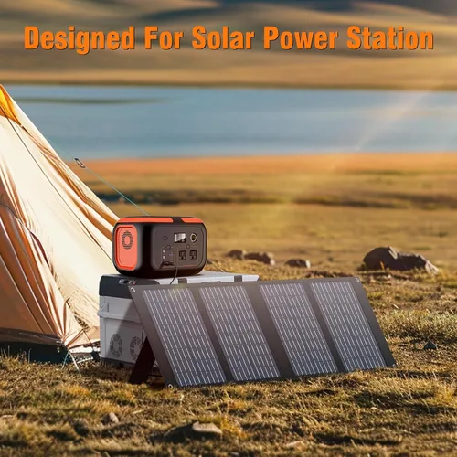 Vista 6 de Cargador de Panel Solar Portátil de 40W, Panel Solar Plegable para Estación de Energía Portátil, iPhone, iPad, Laptop, Paneles Solares de Camping