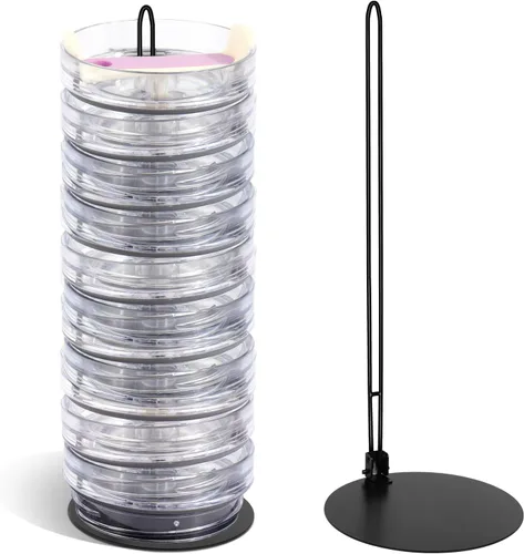 Vista 8 de Vodolo Organizador de tapa de vaso, 2 soportes para tapas de tazas, almacenamiento vertical delgado para hasta 15 tapas, organizador de tapas
