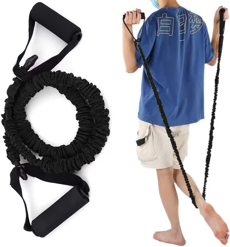 Vista 2 de Cuerda de tracción ranurada, bandas de resistencia para fitness, antirotura, cinturón elástico para interiores, yoga, entrenamiento de potencia