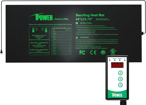Vista 10 de iPower Alfombrilla térmica de siembra de 10 x 20.75 pulgadas, película de carbono mejorada, cálida, impermeable, para interiores, germinación