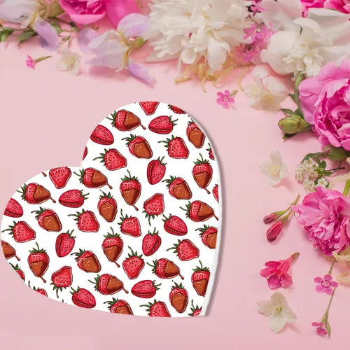 Vista 2 de Andaz Press Caja de San Valentín en forma de corazón con tapa, caja reutilizable en forma de corazón para fresas cubiertas de chocolate, cajas