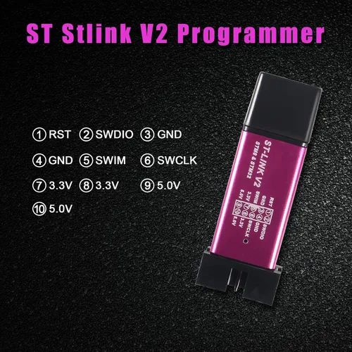Vista 7 de Alinan 2 unids ST-Link V2 Unidad de Programación Emulador Descargador (color al azar)+2pcs STM32F103C6T6 Placa de desarrollo de sistema mínimo