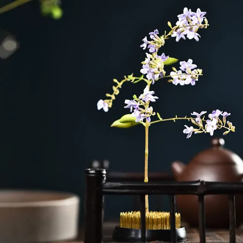 Vista 3 de Oumefar Arreglo floral Decoración Fijación Herramienta Set Flor Kenzan Hierro Alambre Tijera Ikebana Kenzan Japonés Flor Titular Cinta Kenzan