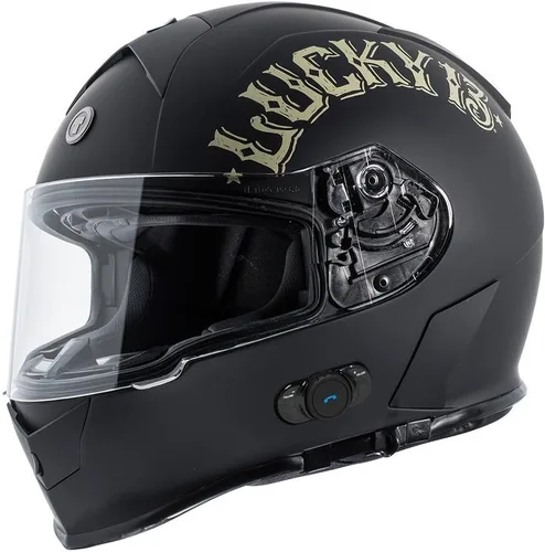 Vista 2 de Torc T14B Mako Casco de cara completa con Bluetooth integrado Humo claro