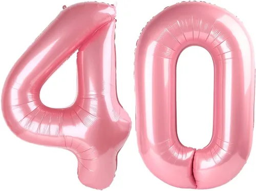 Vista 376 de Globos con números de 40 pulgadas, color negro, para decoraciones de cumpleaños de 10 a 100 años Jumbo 40In & Vibrant Color, With Hanging Holes