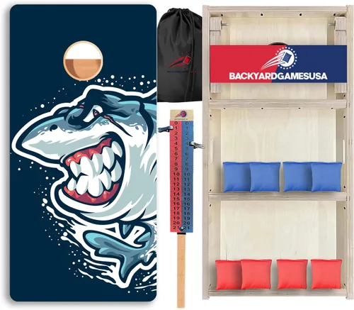 Vista 74 de CornholeGamesUSA Pro - Juego de tablas de Cornhole Fabricado en Estados Unidos Abedul báltico 3/4 Sin rebote Patas triples gruesas Dos