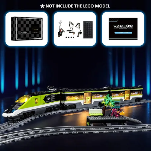 Vista 5 de YEABRICKS Luz LED para Lego-60337 City Express modelo de bloques de construcción de tren de pasajeros (juego de Lego no incluido)
