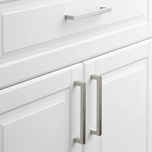 Vista 8 de homdiy Paquete de 1 tirador de gabinete de níquel cepillado de 3-3/4 pulgadas, manijas cuadradas de acero inoxidable para puerta de armario