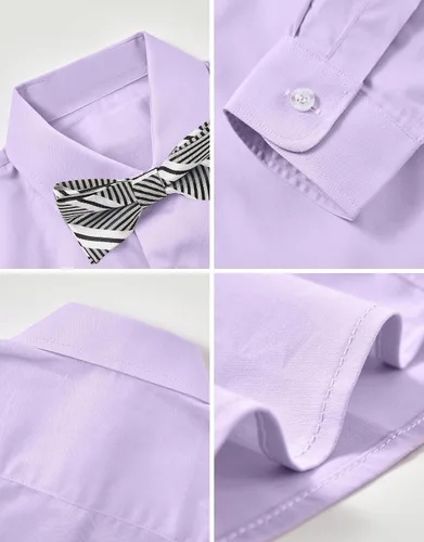 Vista 4 de Conjunto de chaleco y pantalones de esmoquin para niños con corbata de camisa y corbatín formal