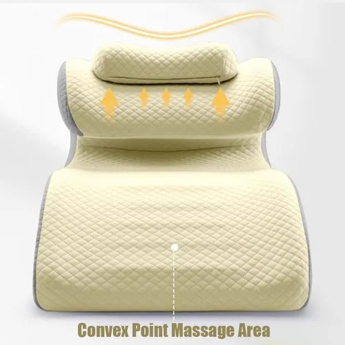 Vista 3 de Almohada multifuncional para parejas, almohada de cuña de cama, espuma viscoelástica, suave, para dormir, inclinada y acostada, almohada de estómago