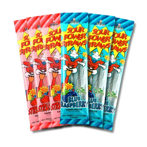 Vista 31 de Sour Power Premium Sorbetes de caramelo surtidos – Los caramelos de pajitas agrias originales desde 1985 – 50 g (Paquete de 6) – Vegano,