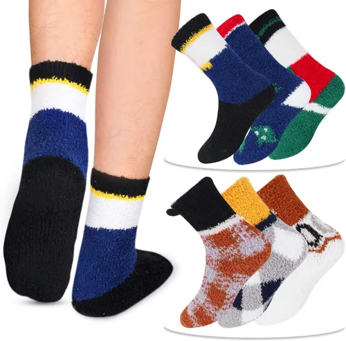 Vista 8 de Calcetines mullidos para hombre, unisex, lindos animales, acogedores, divertidos, esponjosos, cálidos, de invierno, de felpa, para dormir, regalos