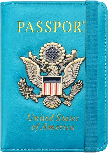 Vista 14 de Funda para pasaporte de alta calidad para viajes, con bloqueo RFID, delgada, duradera y apta para viajes, cartera para pasaporte mantiene tus