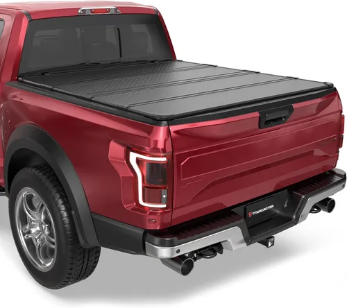 Vista 8 de Cubierta suave para caja de camioneta plegable cuádruple compatible con Ford F-150 F150 Styleside 2015-2026 4 pliegues 5.5 pies 67 pulgadas