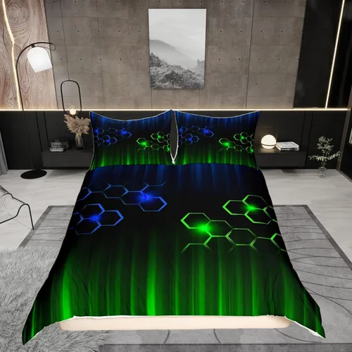 Vista 35 de Funda de edredón Happy Camping, juego de ropa de cama con temática de cámper para niños, funda de edredón de estilo rústico para decoración