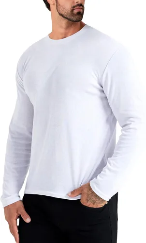 Vista 2 de LONGBIDA Men's Long Sleeve Slim Fit Pullover Top Crewneck T-Shirt