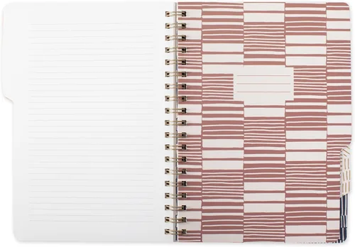 Vista 6 de Fringe Studio - Cuaderno de pestañas grandes, "Tribal Lines", cubierta flexible de tapa blanda, rayas universitarias, 5 divisores