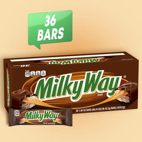 Vista 3 de Chocolatinas Milky Way de chocolate con leche en paquete a granel, tamaño completo, 1.84 oz (paquete de 36)