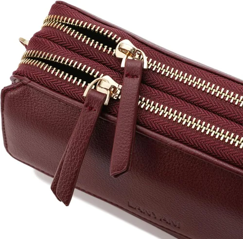 Vista 6 de Lanyani Cartera cruzada RFID con bolsillo para teléfono para mujer, cuero vegano