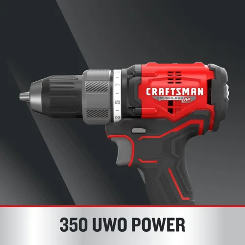 Vista 10 de CRAFTSMAN RP+ Kit de taladro/destornillador inalámbrico, con 2 baterías y cargador, sin escobillas (CMCD713C2)