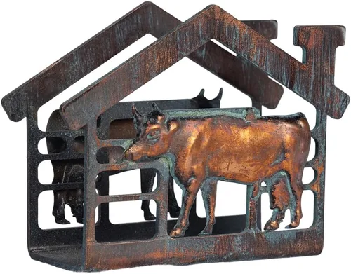 Vista 8 de Mini servilletero de metal para mesa, servilleteros rústicos de granja para servilletas de papel, toallas de papel de cobre antiguo, dispensador
