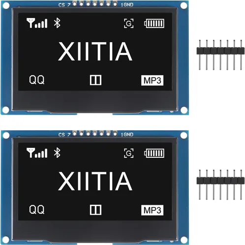 Vista 8 de 2 unids 2.42 pulgadas 128x64 OLED LCD módulo SSD1309 7 Pin SPI/IIC I2C interfaz serie para Arduino UNO R3 (luz azul)