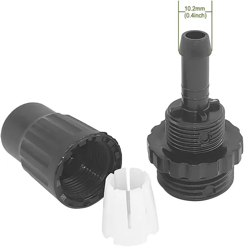 Vista 3 de 3 juegos de conectores para manguera de agua de jardín, manguera expansible, kit de reparación masculino femenino con válvula de encendido y apagado