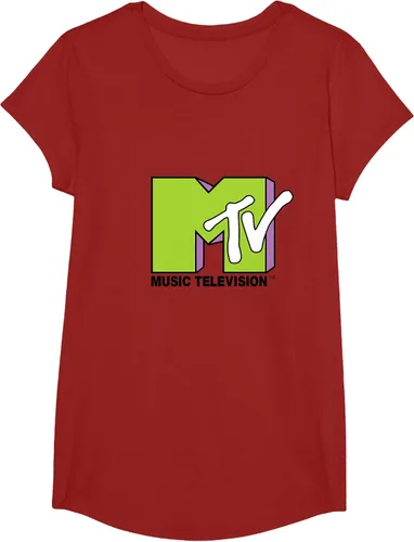 Vista 80 de Camiseta de tratamiento de relleno con logotipo MTV verde lima y morado, Negro, S Azul Marino