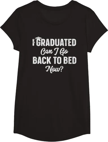 Vista 3 de Graduation Gift For Her Camiseta I Graduated Can I Go Back To Bed Now, Negro