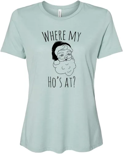 Vista 7 de Cute Women's Screen Printed Crew Neck Tee, Shirts With Sayings, Dusty Blue or Olive